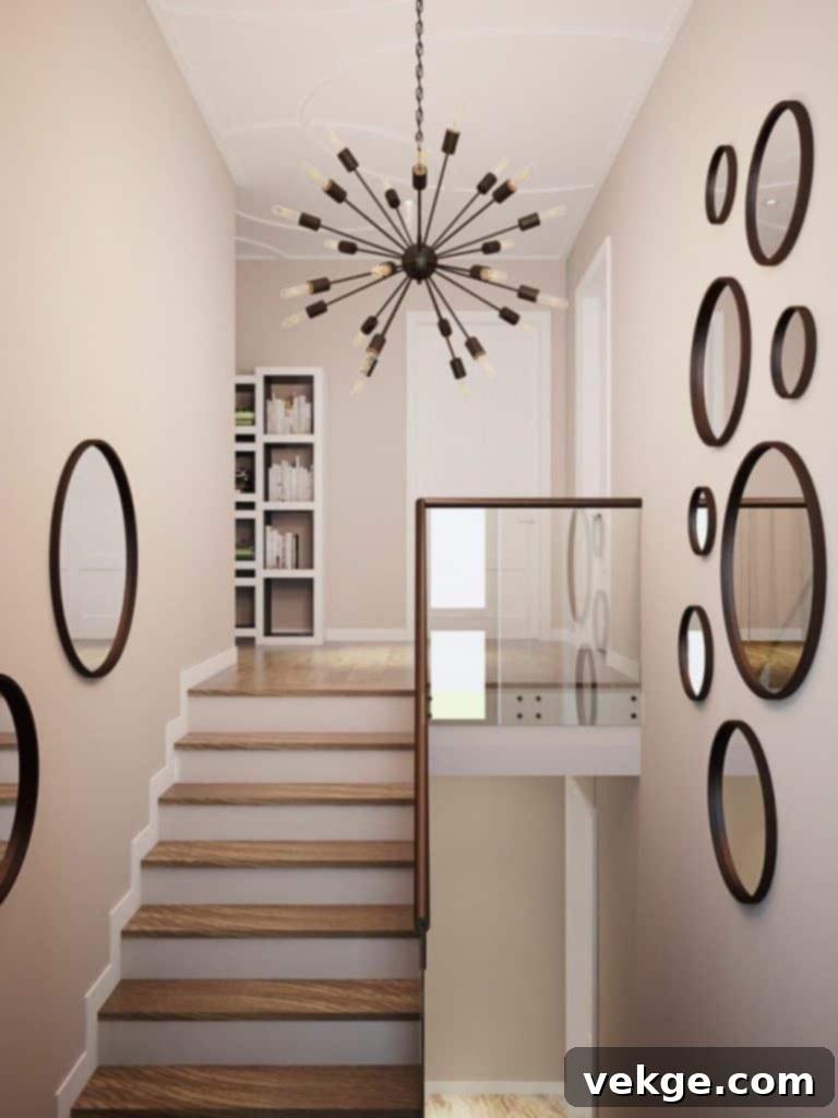 Stair decor mirror