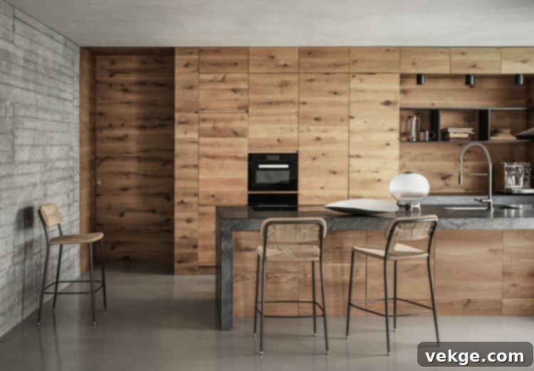 wood accents to complement industrial interior design