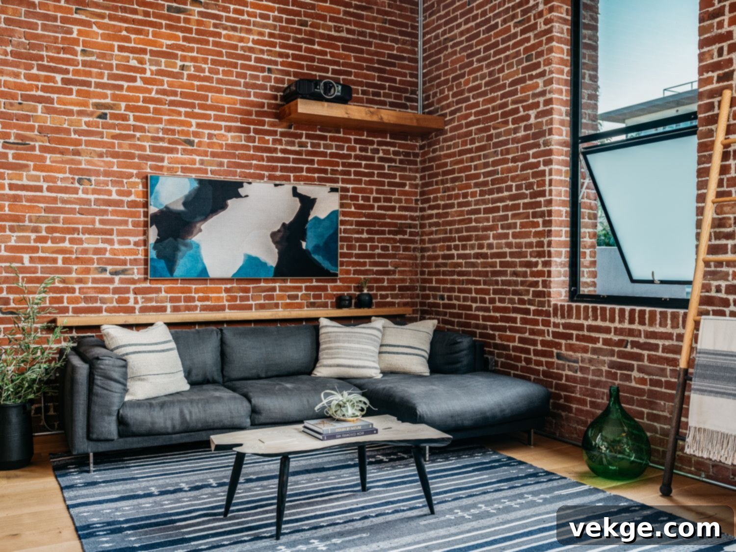 brick wall for rustic industrial interior design