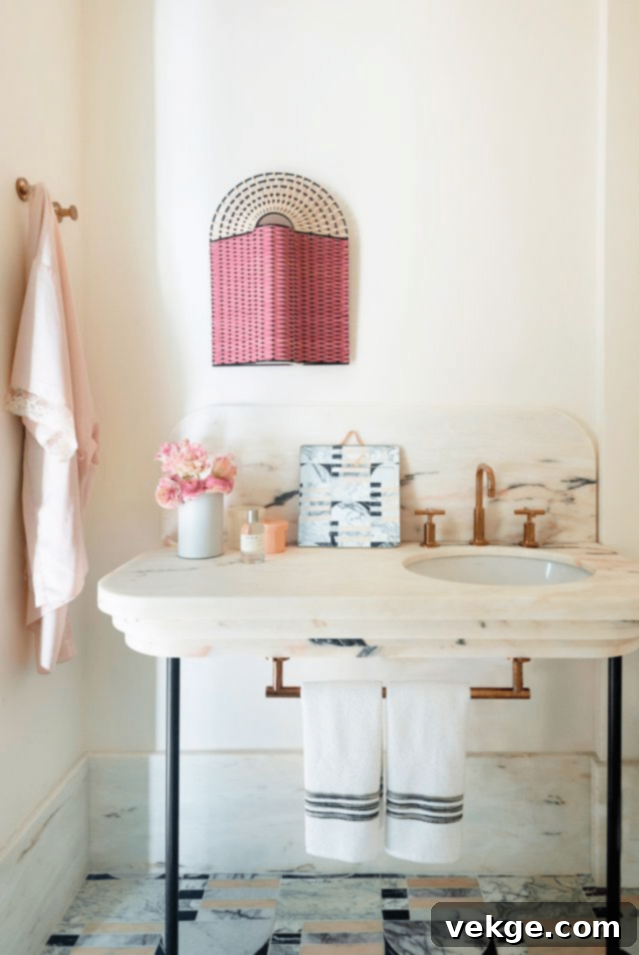 Artistic-retro bathroom with modern interpretations of classic elements