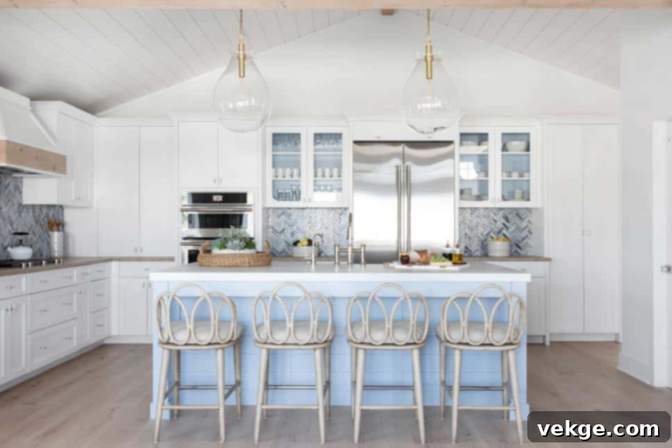 Luminous, sparkling, and stunningly lovely, coastal kitchens 