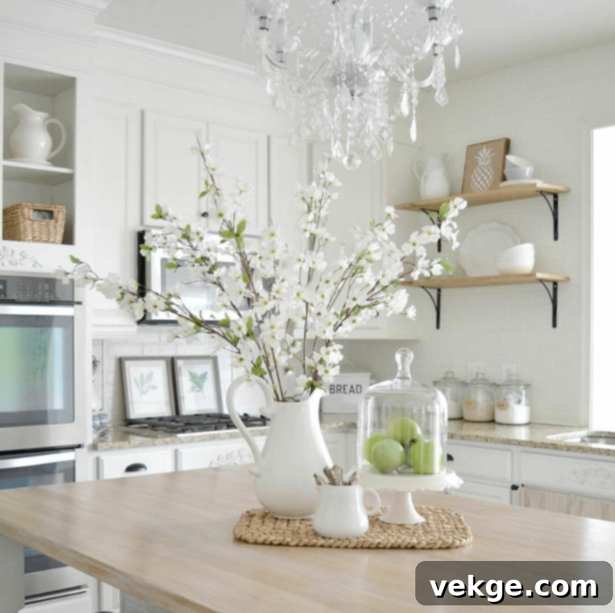 White Pitcher in a Farmhouse Kitchen