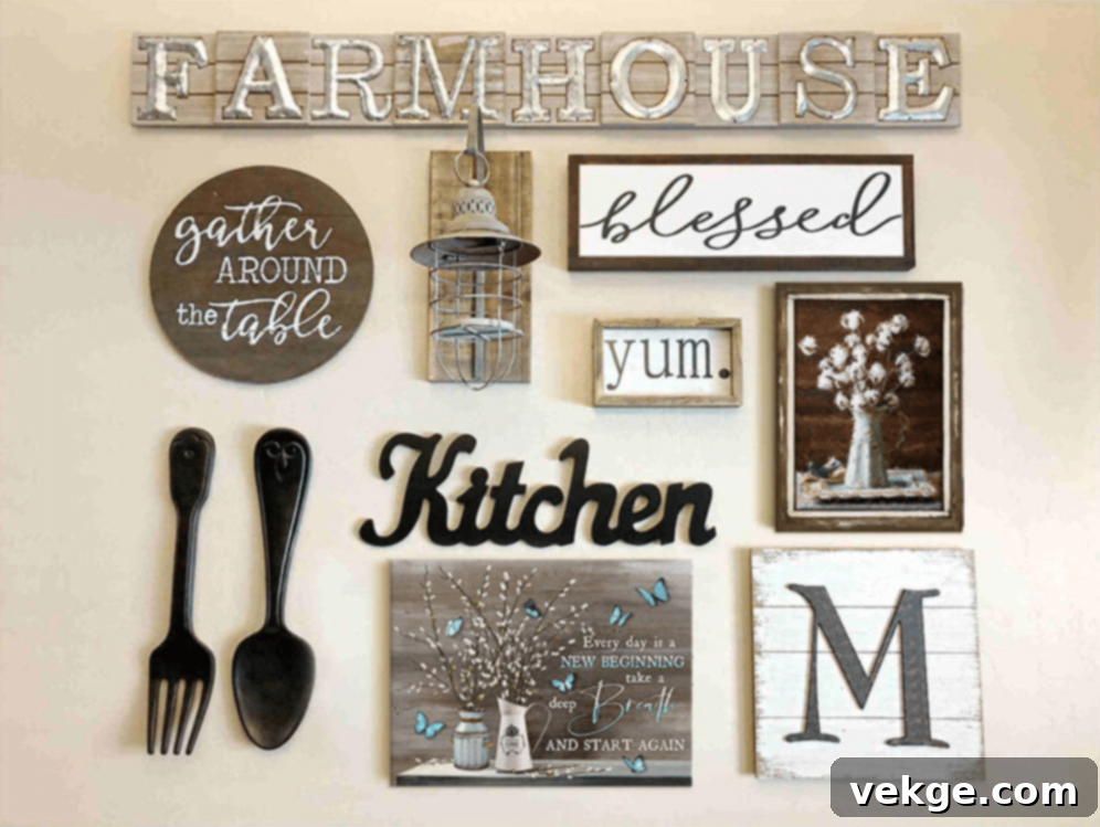 Unique Signs on a Farmhouse Gallery Wall