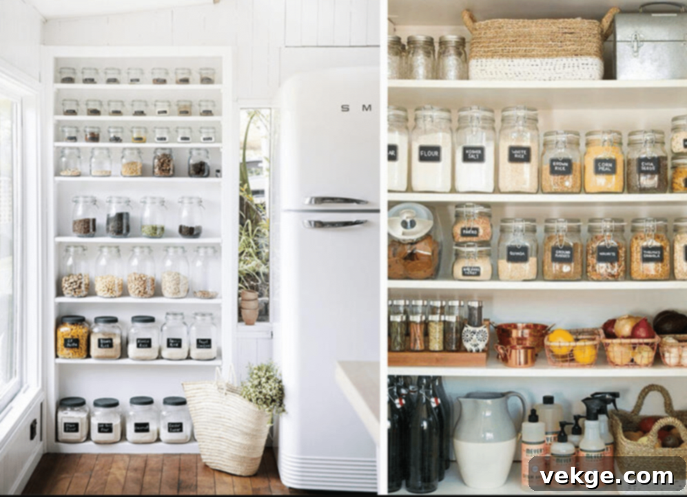 Glass Jars to Organize Your Pantry in Farmhouse Kitchen