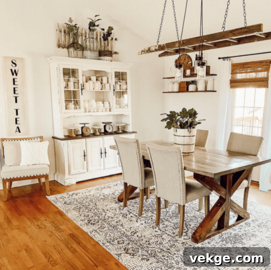Designing a Rustic Farmhouse Kitchen with a Library Ladder
