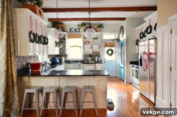 Tie a bow for Christmas kitchen decor
