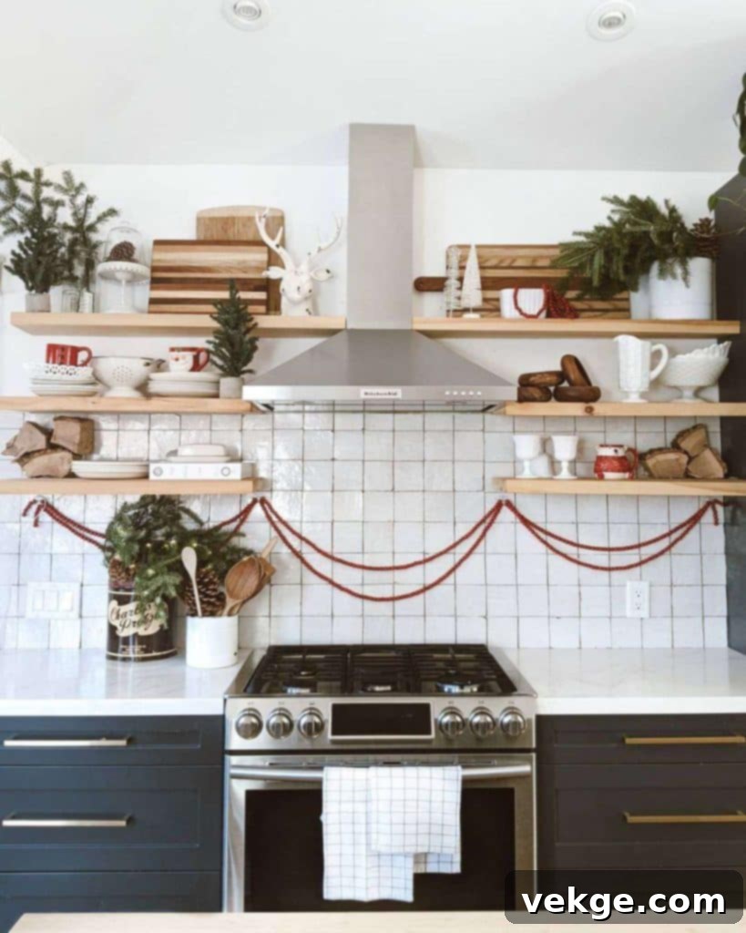 Bring in the red for Christmas kitchen decor