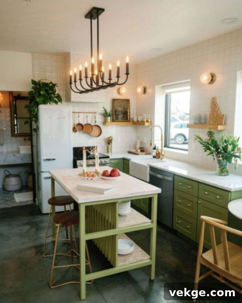 Decorate green for Christmas kitchen