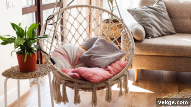 Hanging Home Rope Swing In A Scandinavian Interior The Concept