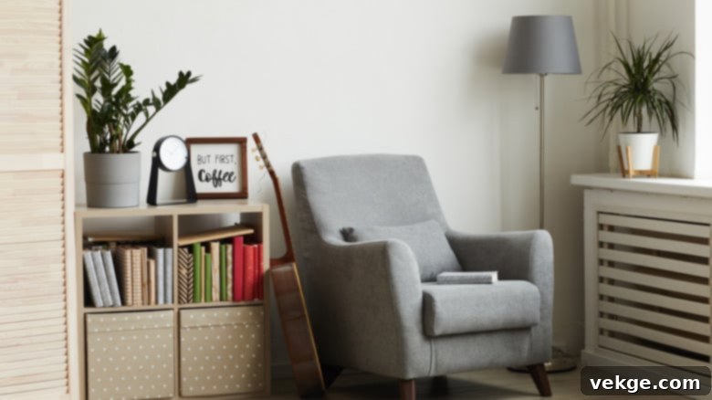 Background Image Of Cozy Reading Nook In Modern Minimal Interior 