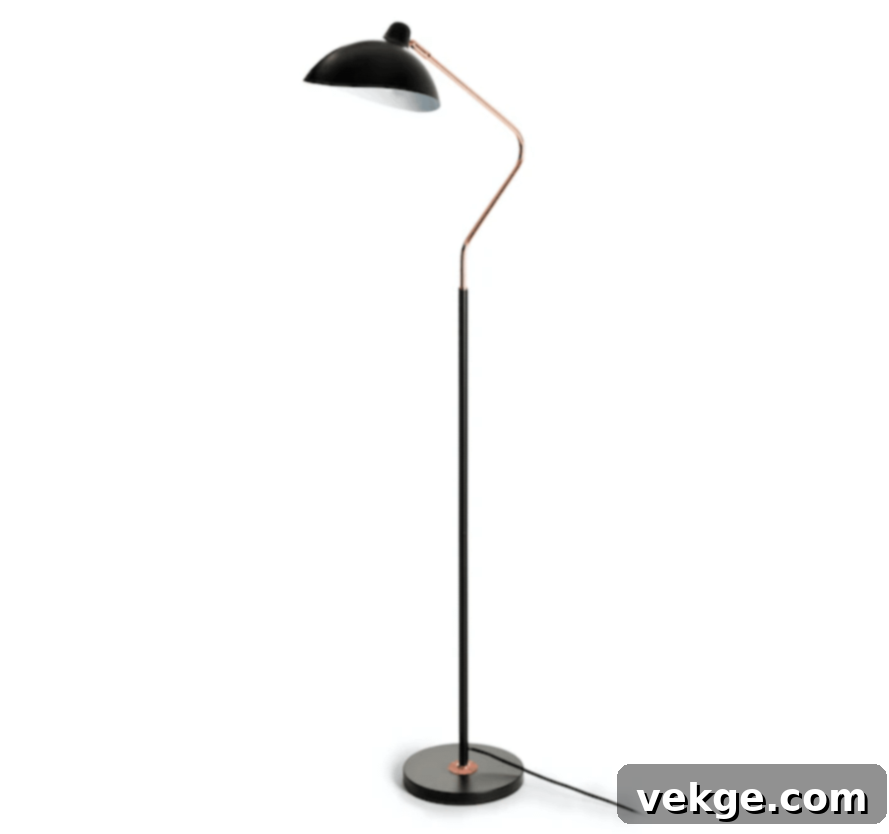 Brightech Swoop LED Floor Lamp - Iconic Mid-Century Design