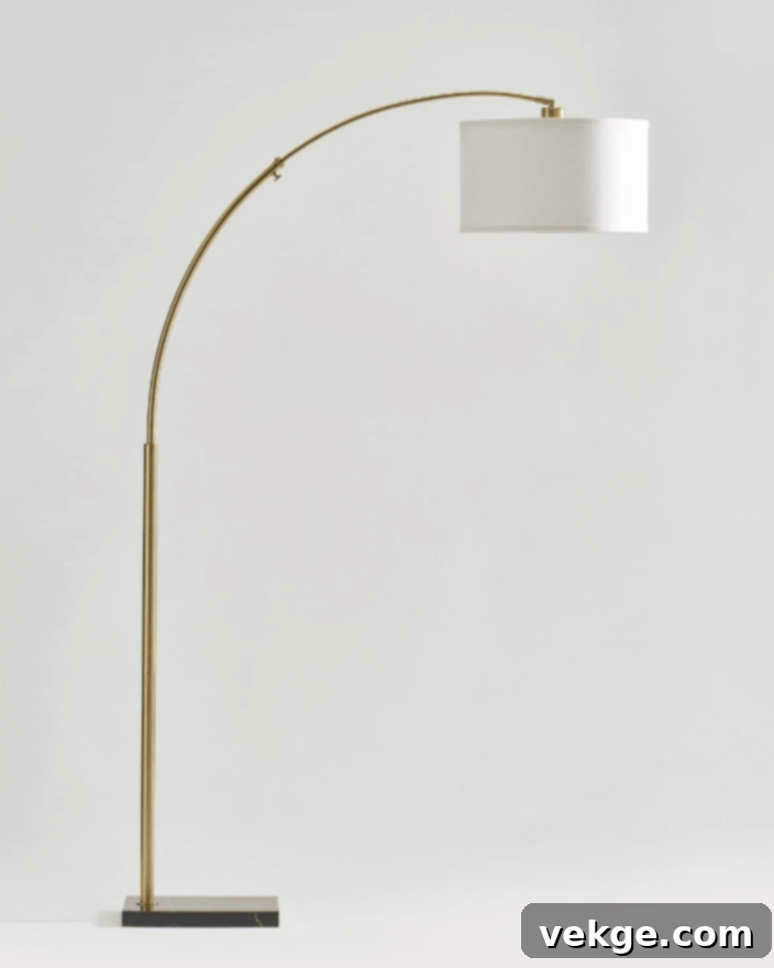 SUNMORY Arc Floor Lamp - Elegant Brass Design