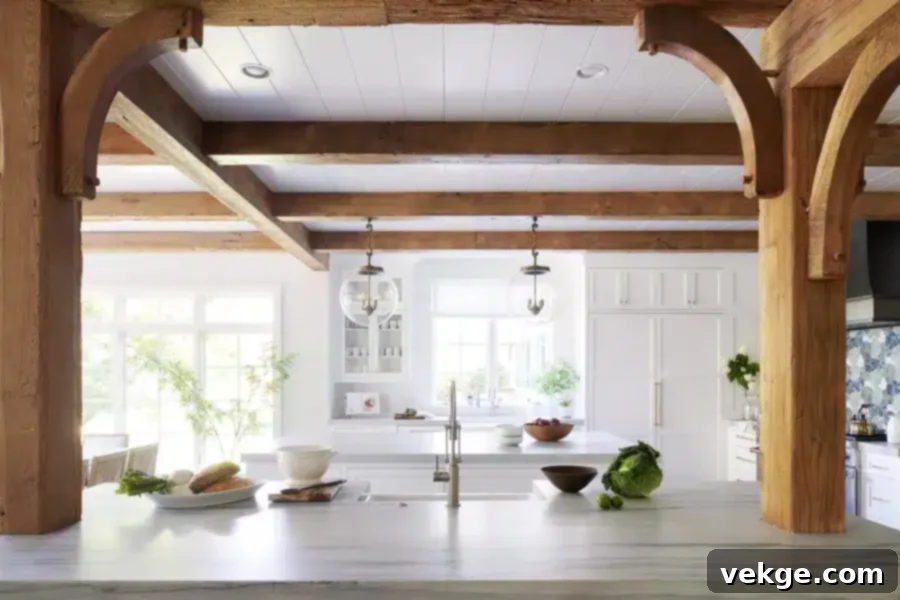 Glenna Stone Beam Kitchen