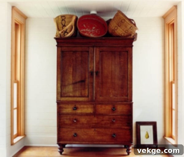armoire baskets wood