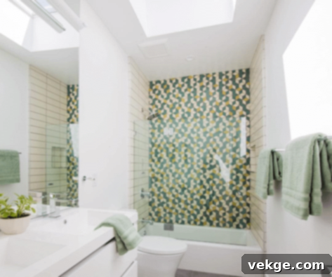 olive-colored greenish tiles mid-century modern