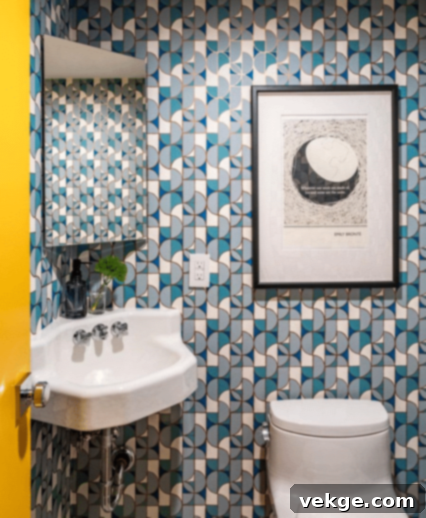 Bluish and Greyish Tiles mid-century modern