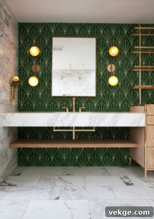 Dark Green and Gorgeous tiles mid-century modern