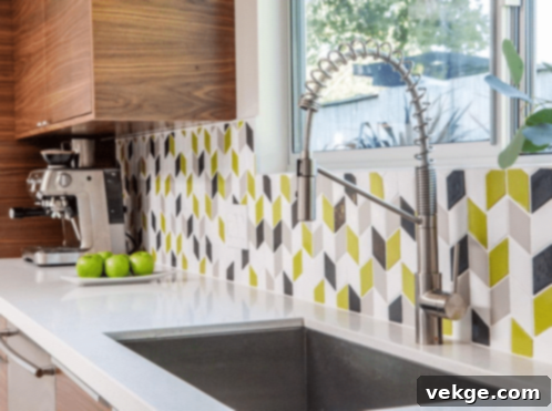 Regular Geometric-Shaped, Bright Colored tiles mid-century modern