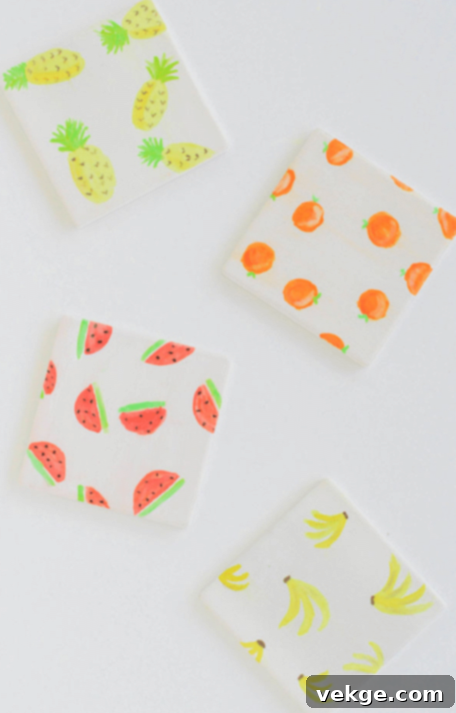 DIY Watercolor Fruit Coaster