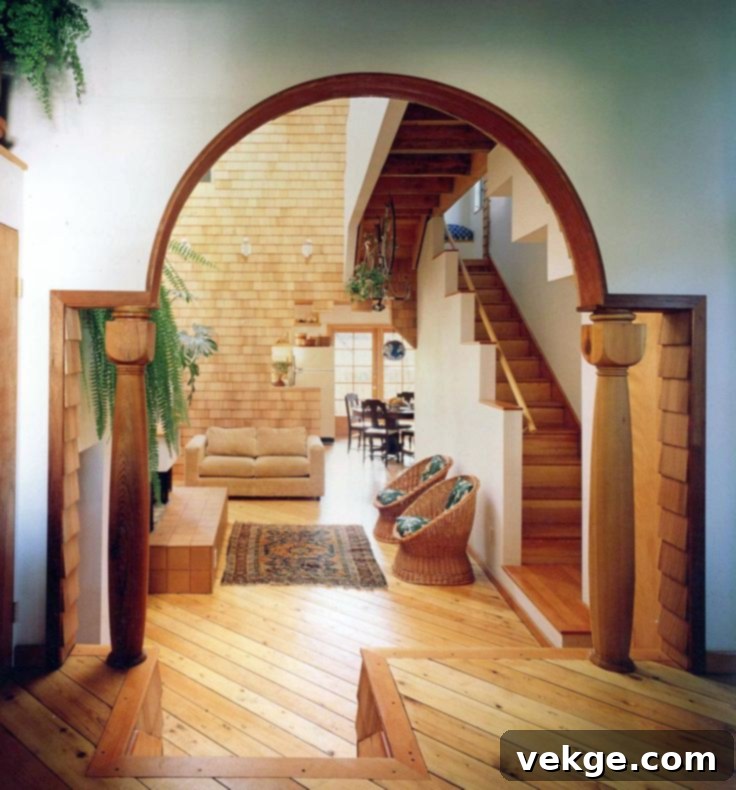 living room contemporary arches