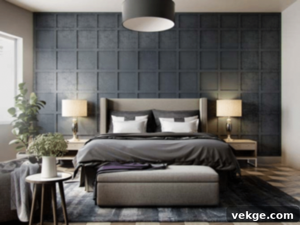 classic glam bedroom with natural shade textured wall