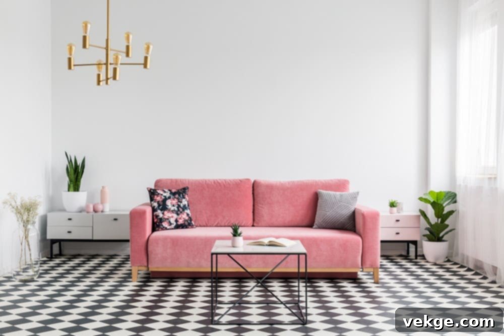 black-striped accents on either side of the bed