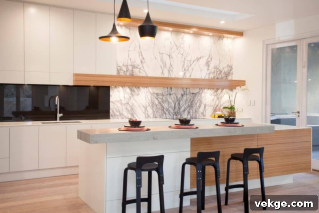Bright hues air decor: A kitchen designed with bright hues like white and yellow, creating an airy and cheerful atmosphere.