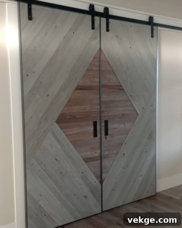 Large Double Modern Barn Door