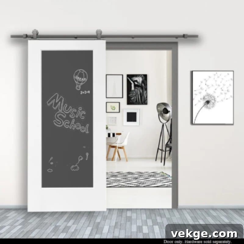 Functional Chalkboard Barn Door