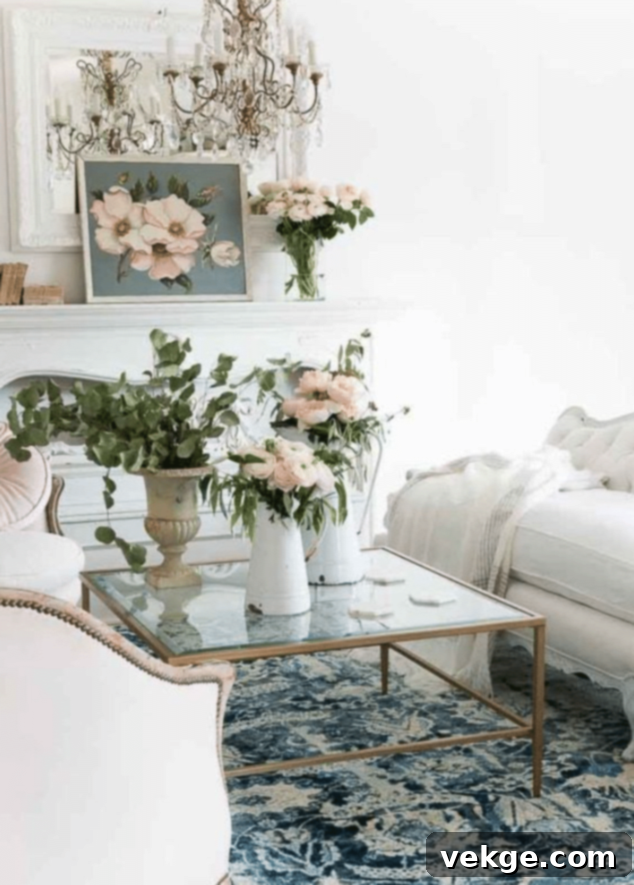 Flowers in Vases for French Country Home Decor