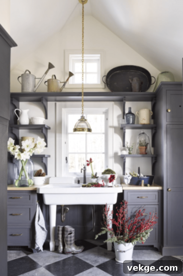 Traditional French Country Furnishings in Sink Area