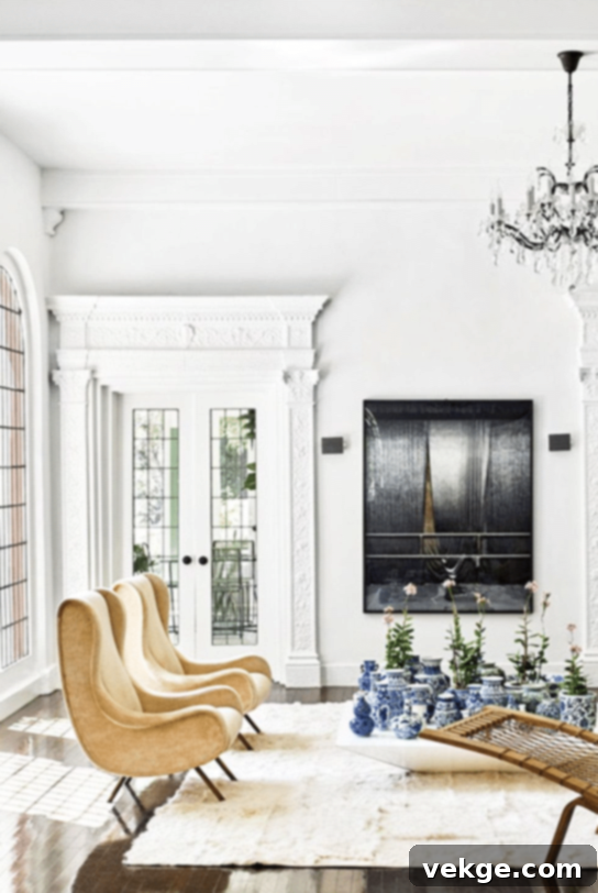 French Door Leading to Rustic French Country Living Room
