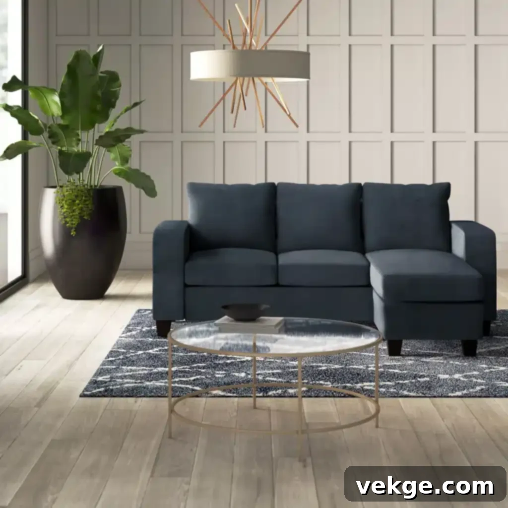 Mercury Row Merwin Reversible Sectional Sofa in Gray