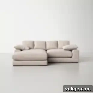 All Modern Breanna Polyester Blend Stationary Sofa & Chaise Sectional with Dowel Feet