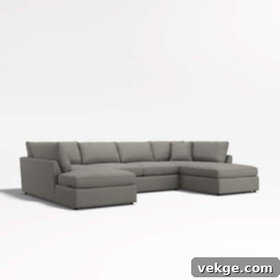 Lounge 3-Piece U-Shaped Sectional Sofa by Crate & Barrel