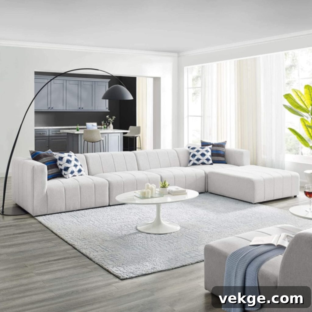 Modway Bartlett 52 Sectional Sofa with Channel Tufting