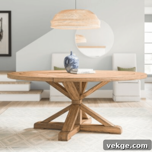 Abasi Pedestal Coastal Dining Table