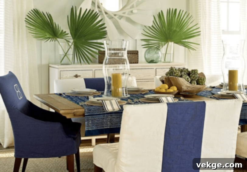 Extendable and Broad Coastal Dining Table
