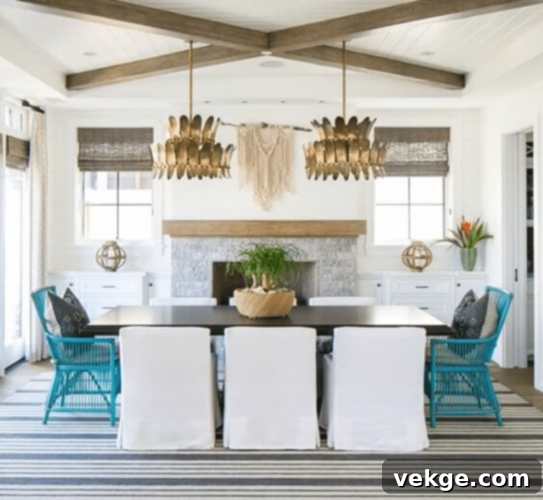 Plain Top and Broad Coastal Dining Table