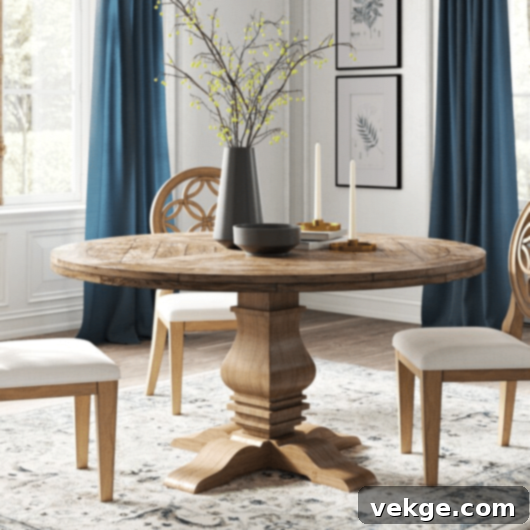Cheatham Solid Wood Round Dining Table
