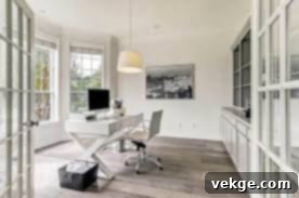 clean and bright farmhouse office