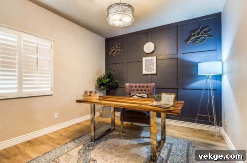 black wall style farmhouse office