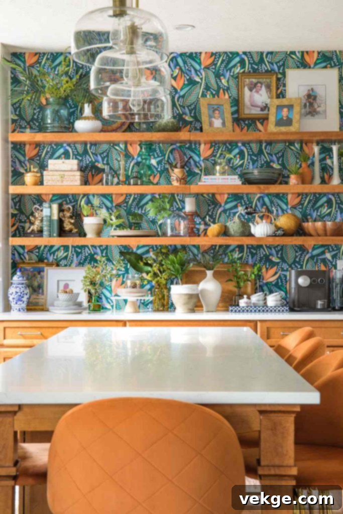 Natural with Warm Wooden Shelves and Gold Hardware