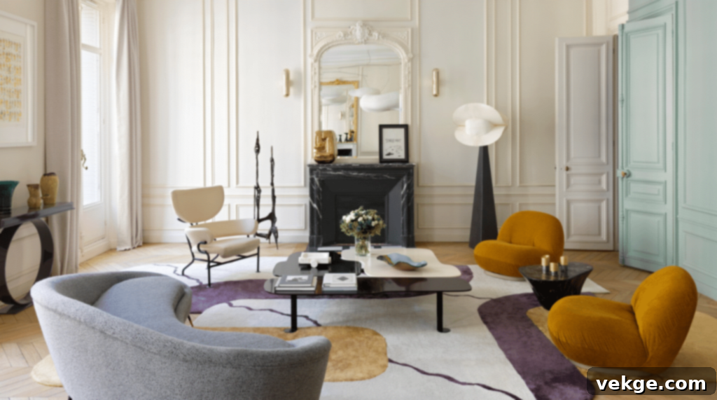 Parisian interior design with elegant details
