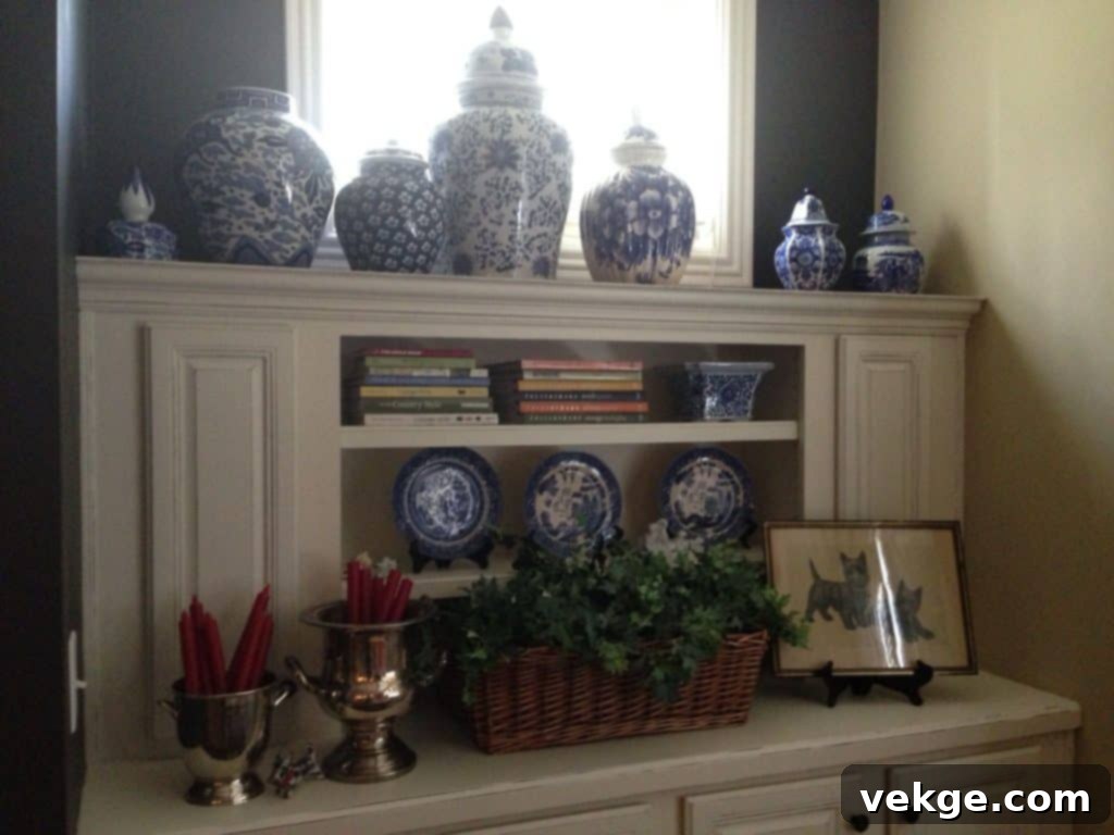 Ginger Jar Display on Room Shelves