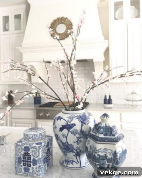 kitchen with ginger jars