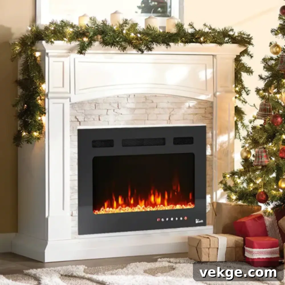 Wall-Mounted Exotic Fireplace - Vibrant Living Room Decor