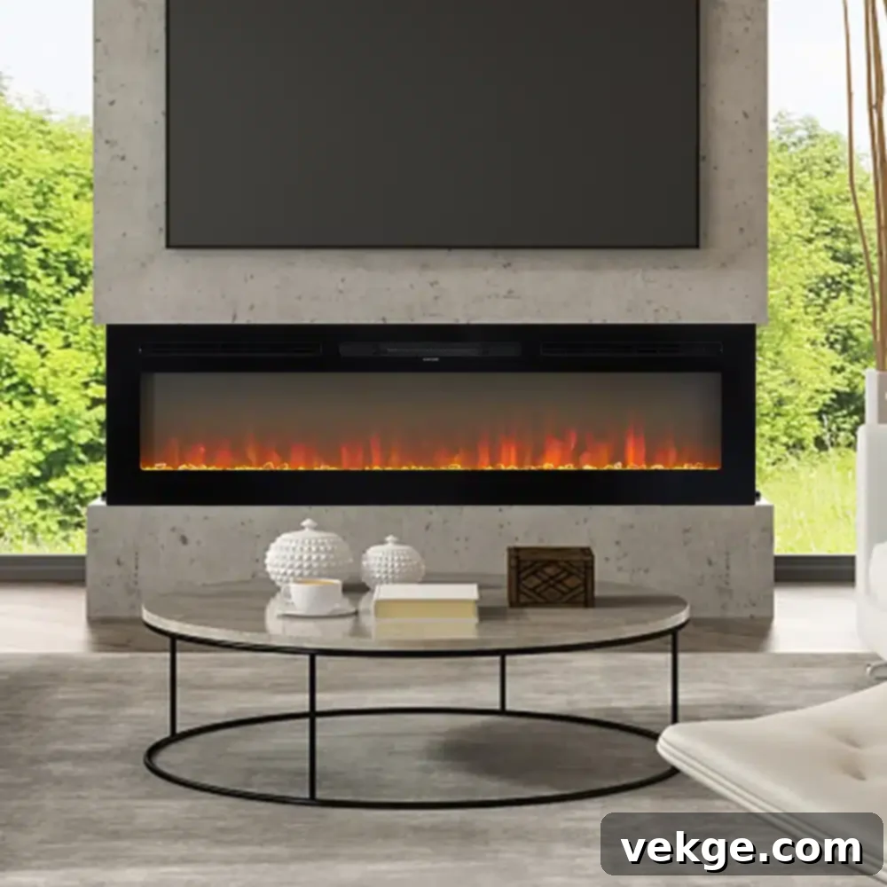 Kinbor Recessed Wall-Mounted Fireplace - Smart Home Heating