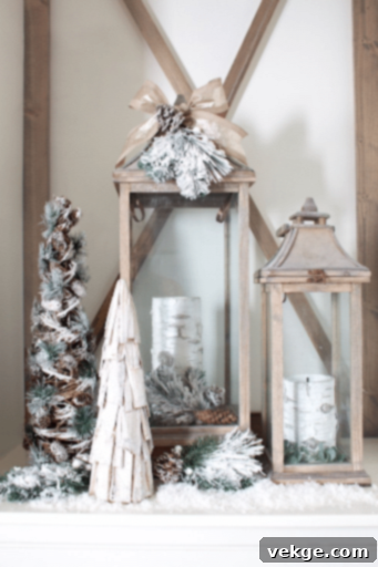 Christmas bedroom with snow-dusted decor for a winter appeal