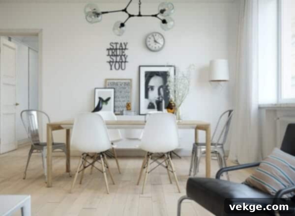 Scandinavian office with ample lighting